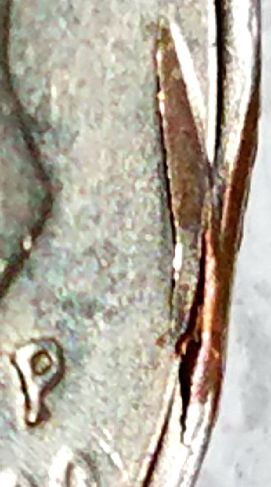 2000-P-Roosevelt-Dime-Struck-Through-And-Attached-On-Obverse?